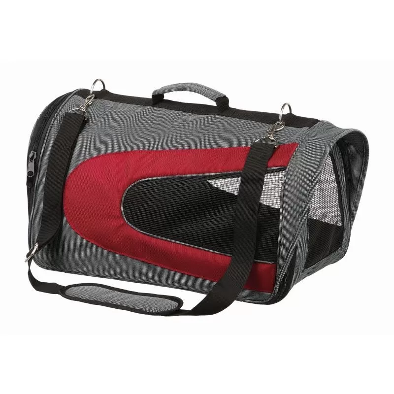 Trixie Szállítótáska Alina Nylon Szürke/Piros 54cm
