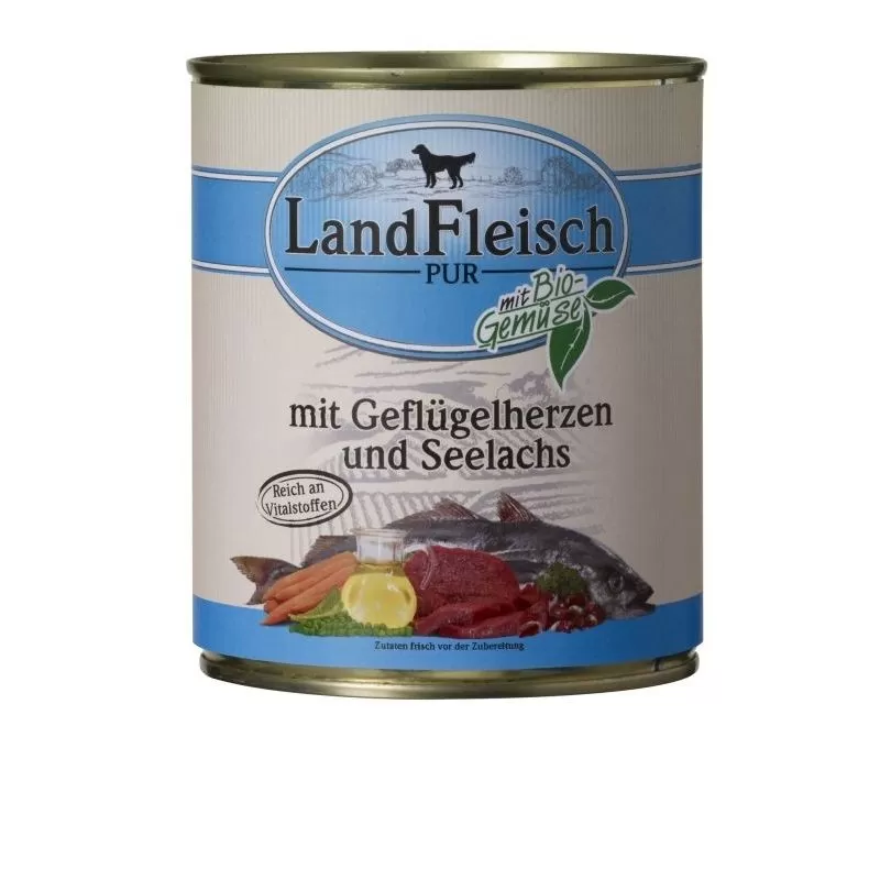 Landfleisch Dog Konzerv Baromfiszív + Lazac 800g