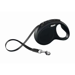 Flexi New Classic szalagos automata póráz M-L 5m Fekete 50kg