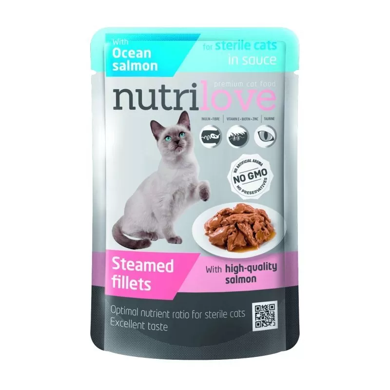 Nutrilove cat alutasak NMP STERIL szaftos lazac 85gr