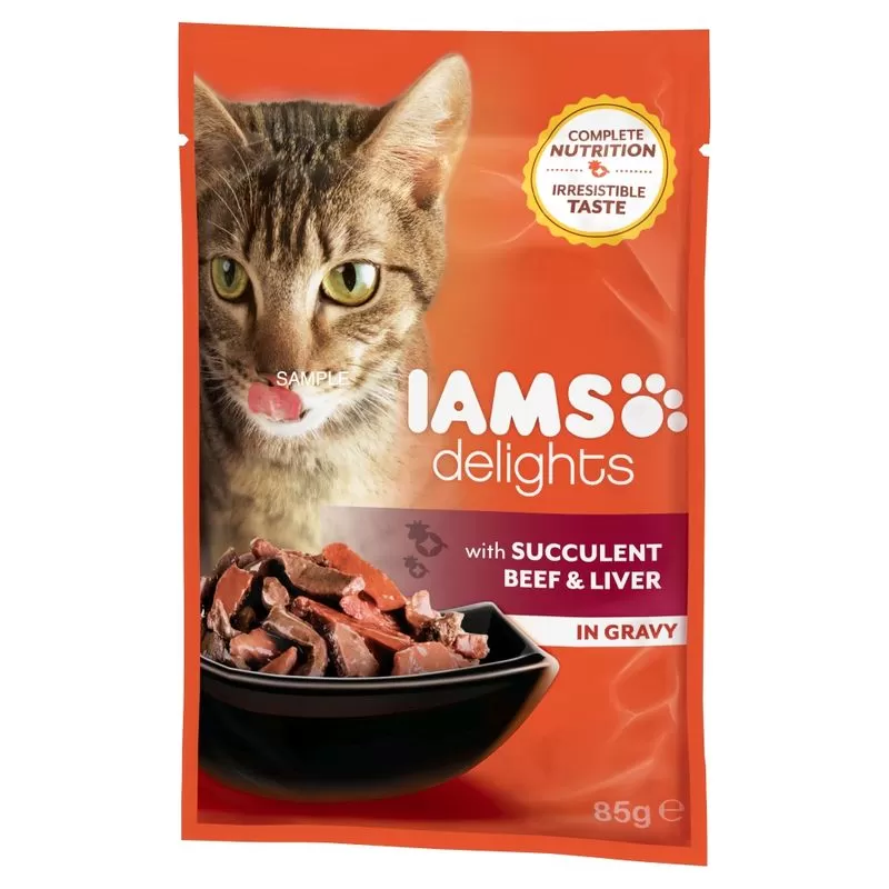 Iams Cat Delights Marhahús És Máj Szószban 85gr
