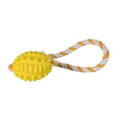 Trixie Játék Tömör Gumi Rugby Labda Kötéllel 8cm/20cm