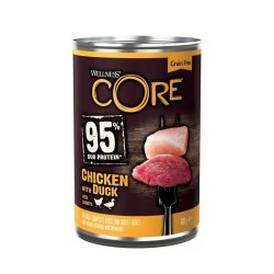 Wellness Core 95 Dog konzerv Csirke&kacsa 400g