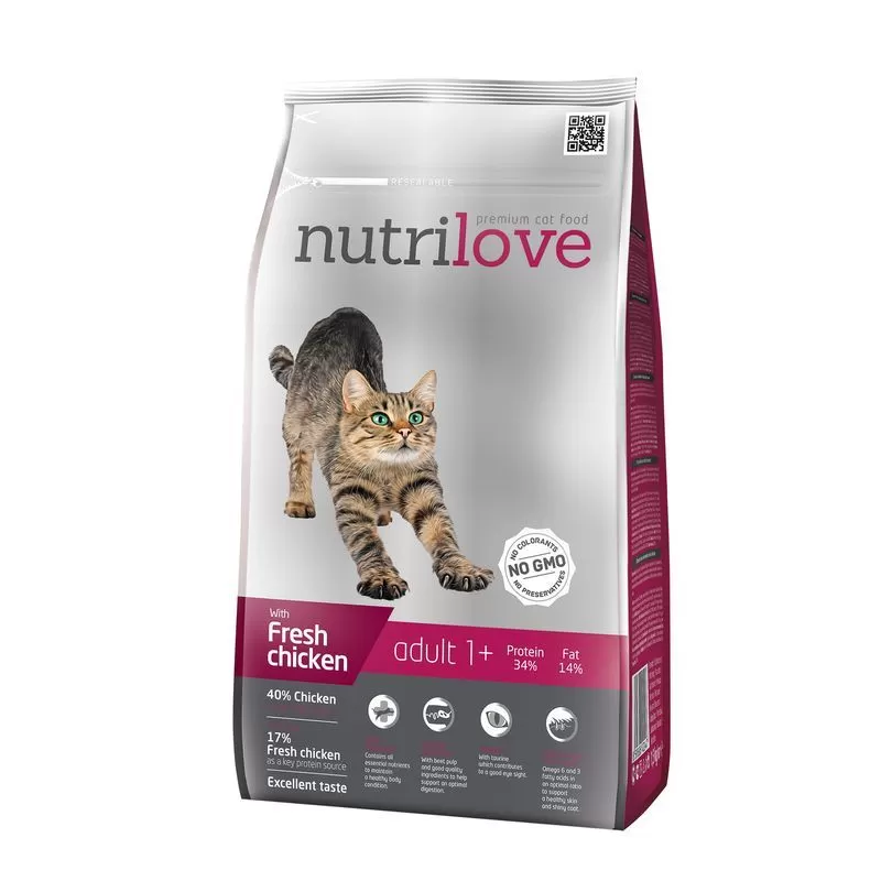 Nutrilove cat száraz ADULT friss csirke 1,5kg