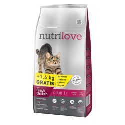 Nutrilove cat száraz ADULT friss csirke 8+1,6kg