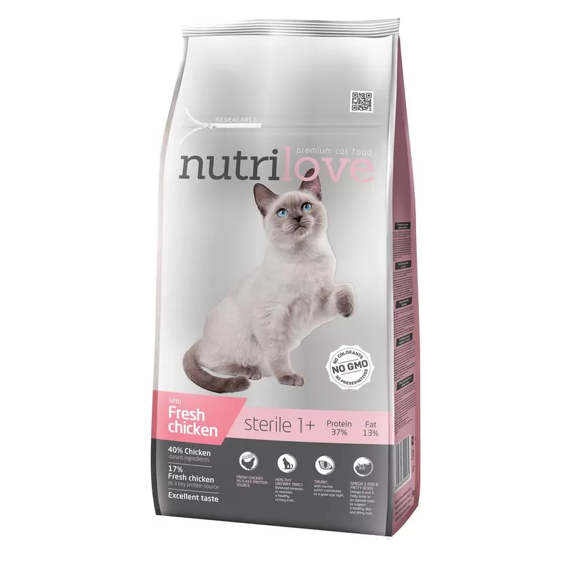 Nutrilove cat száraz STERIL friss csirke 7kg