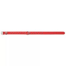 Trixie Nyakörv Bőr Basic csavarokkal M-L 38-48cm/22mm Piros