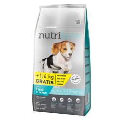 Nutrilove dog száraz JUNIOR small&medium friss csirke 8+1,6kg