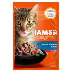Iams Cat Delights Tengeri Hal És Borsó Aszpikban 85gr