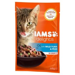 Iams Cat Delights Tonhal És Borsó Szószban 85gr