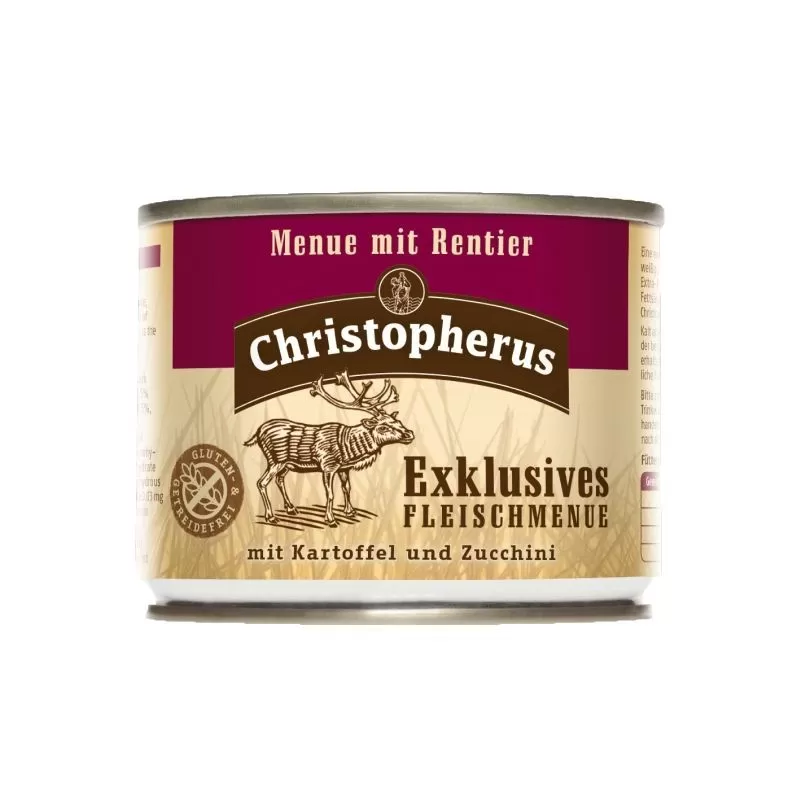 Christopherus Dog konzerv Adult Exclusive húsmenü rénszarvassal 200g