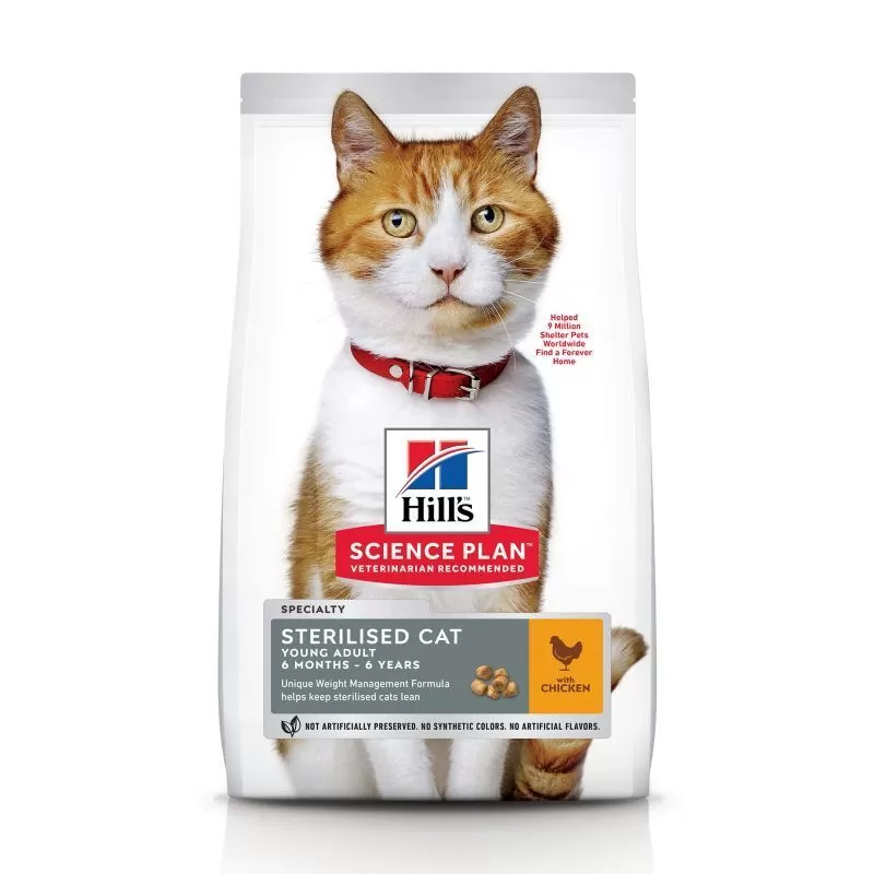 Hills Science Plan Feline Young Adult SterilizedCat Chicken 3 kg