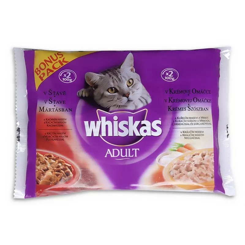 Whiskas Alutasakos 100g 4-Pack Ízletes