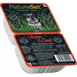 Naturediet Műanyag Dupla Tálkás Csirke&Bárány 280g