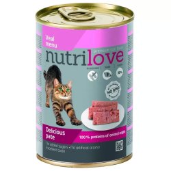 Nutrilove cat konzerv paté borjú 400gr