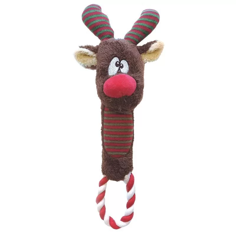 Rinaldo Játék Kutyának Plüss Rénszarvas Kötéllel, 30cm