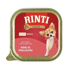 Rinti Gold Mini Kutya Alutálkás Marha+Gyöngytyúk 100g