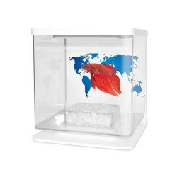 Akvárium Betta 2L Fehér + Világtérkép Háttér