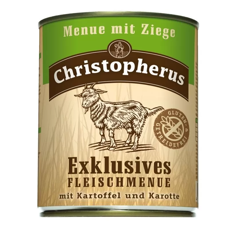 Christopherus Dog konzerv Adult Exclusive húsmenü kecskével 800g