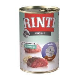 Rinti Dog Sensible Konzerv Lóhússal, Kacsszívvel És Rizzsel, 400g