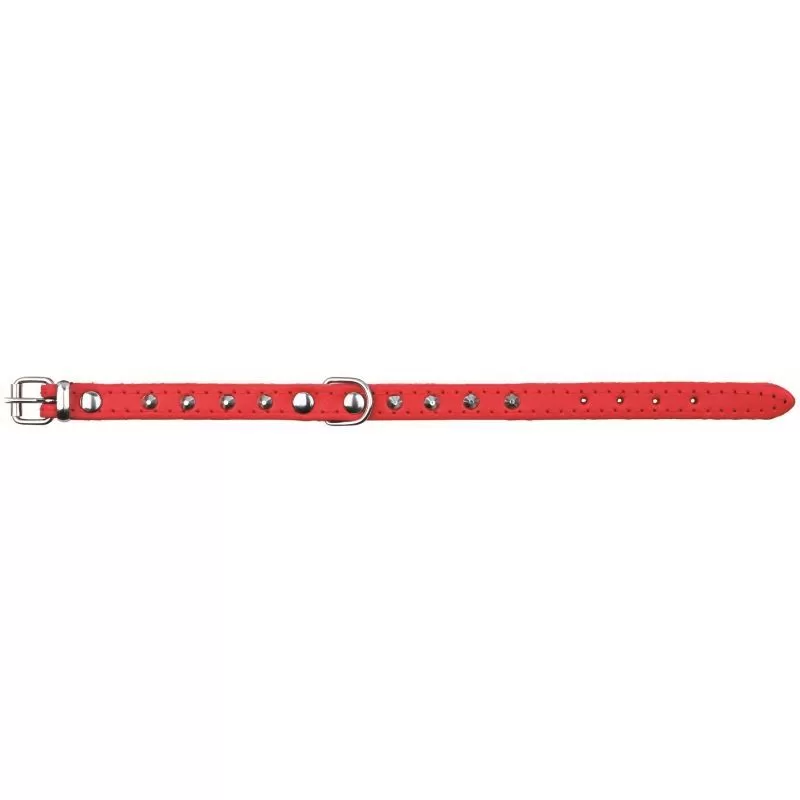 Trixie Nyakörv Bőr Basic csavarokkal Xs 21-25cm/12mm Piros