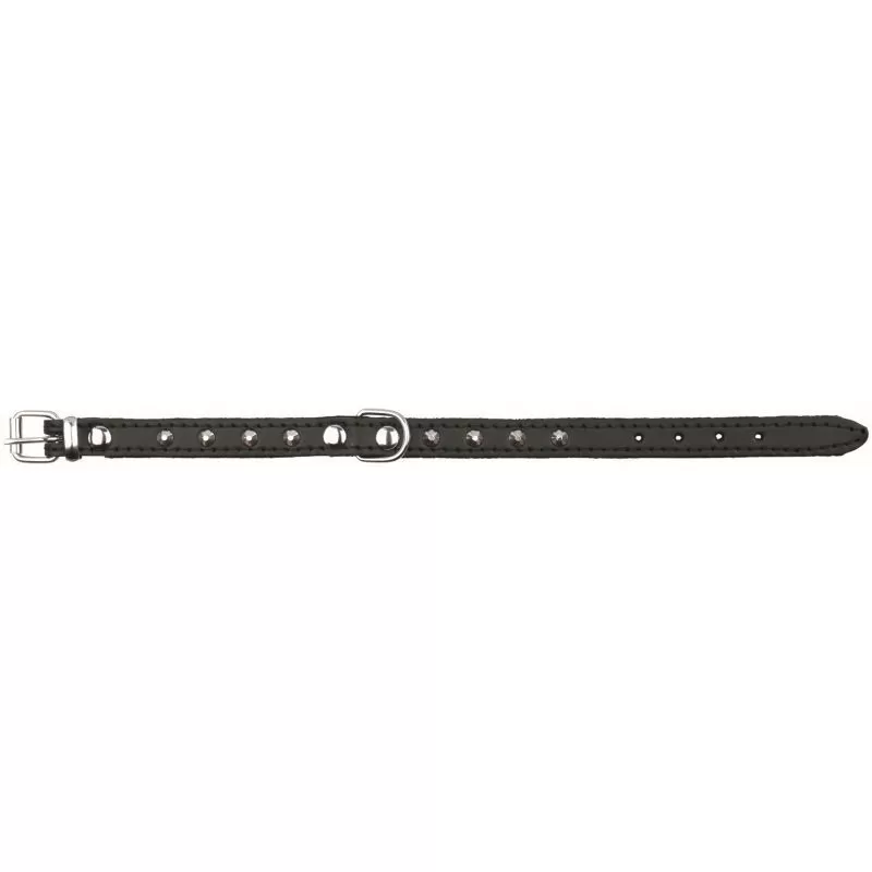 Trixie Nyakörv Bőr Basic csavarokkal Xs 21-25cm/12mm Fekete