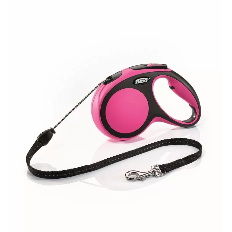 Flexi New Comfort zsinóros automata póráz M 5m 20kg-ig pink