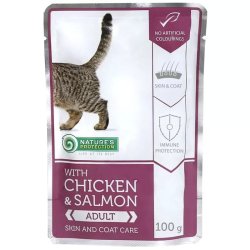Natures Protection Alutasakos Adult Cat Skin&coat care Chicken&salmon 100g