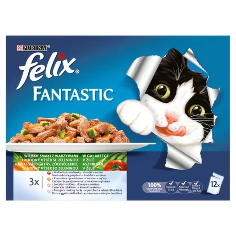 Felix Fantastic Alutasakos Multipack 12x100g Zöldséges Falatok Aszpikban