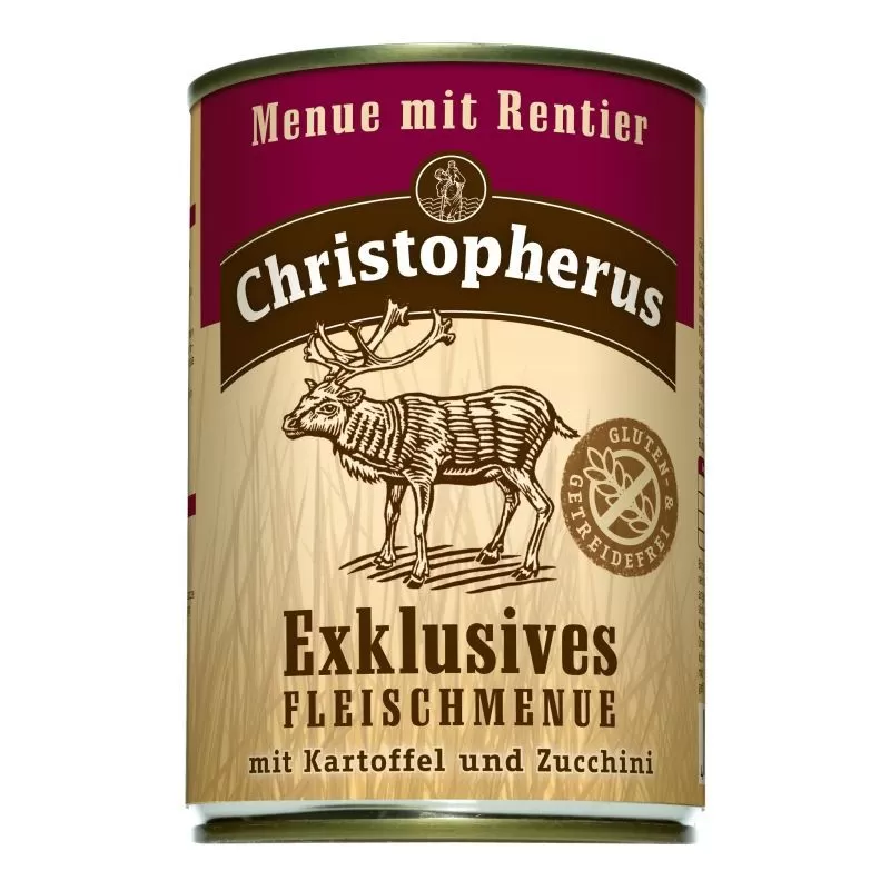 Christopherus Dog konzerv Adult Exclusive húsmenü rénszarvassal 400g