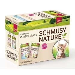 Schmusy Nature Macska Kitten Alutasakos Multibox 12x 100g