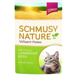 Schmusy Nature Vollwert-Flakes Macska Alutasakos Nyúl+Rizs 100g