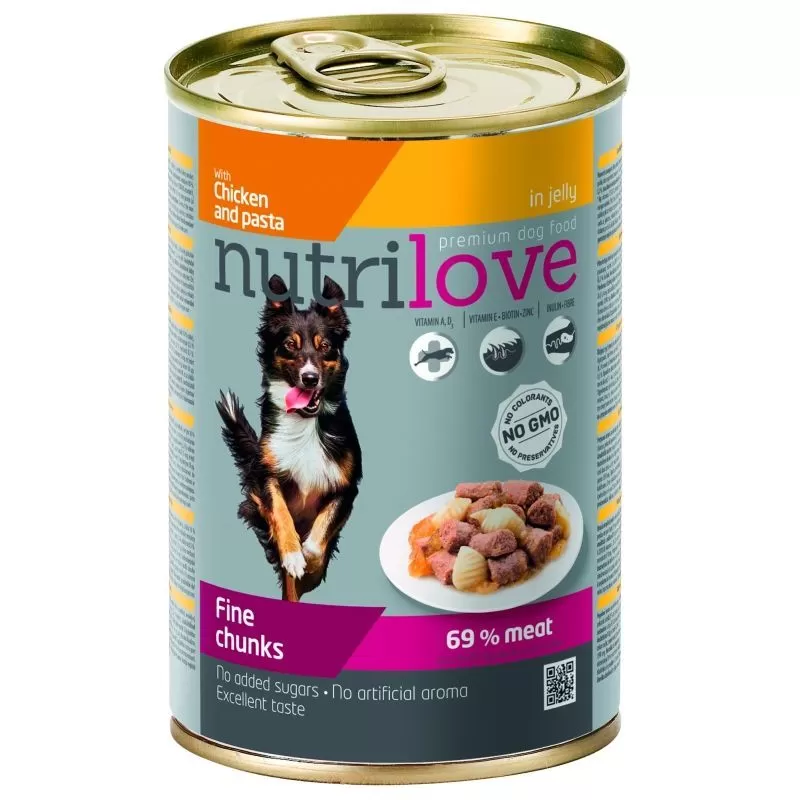 Nutrilove dog konzerv aszpik csirke tésztával 415gr