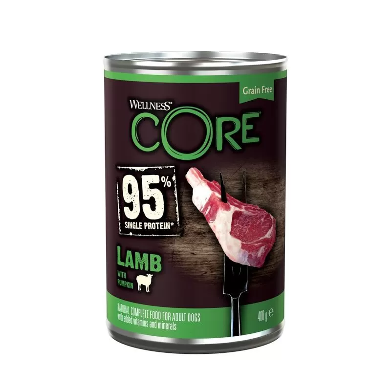 Wellness Core 95 Dog konzerv Bárány & sütőtök 400g
