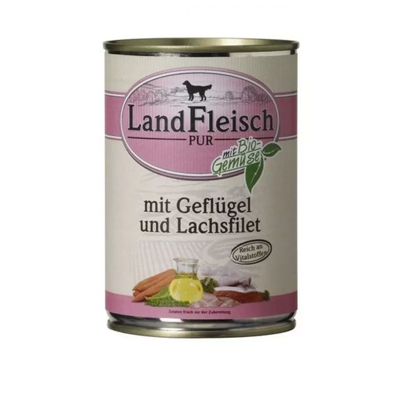 Landfleisch Dog Konzerv Baromfi + Lazacfilé 400g