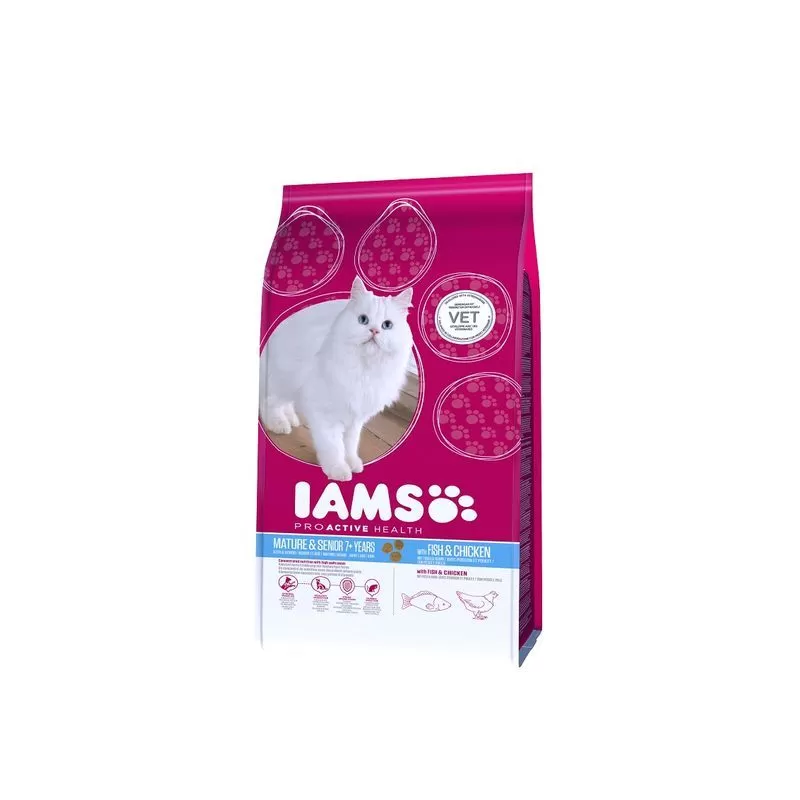 Iams Cat Senior&Mature Tengerihallal és Csirkével 2,55kg