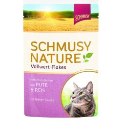Schmusy Nature Vollwert-Flakes Macska Alutasakos Pulyka+Rizs 100g