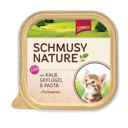 Schmusy Nature Macska Kitten Alutálkás Borjú+Baromfi 100g