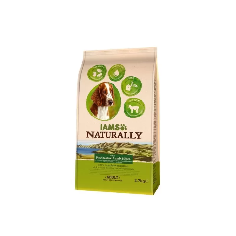 Iams Naturally Dog Felnőtt Kutyaeledel Bárányhússal 2,7Kg