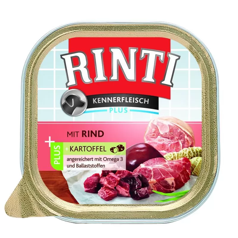 Rinti Dog Kennerfleisch Plus Alutálka Marha+burgonya 300g
