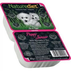 Naturediet Műanyag Dupla Tálkás Puppy/Junior 280g