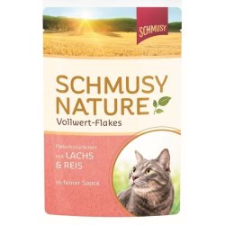 Schmusy Nature Vollwert-Flakes Macska Alutasakos Lazac+Rizs 100g