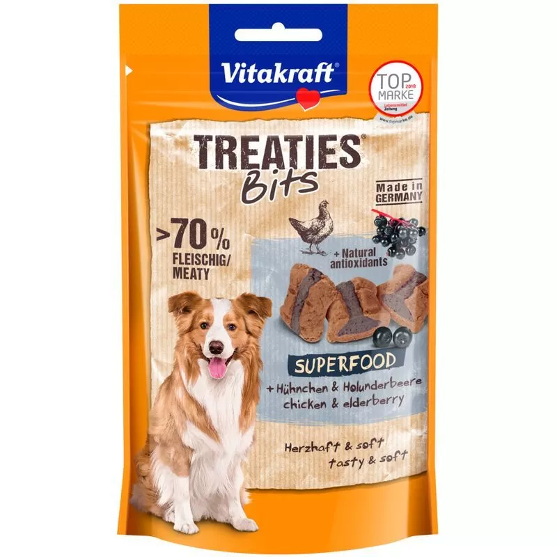 Vitakraft Treaties Bits Kutya Jutalomfalat Superfood Csirke & Bodza 100g