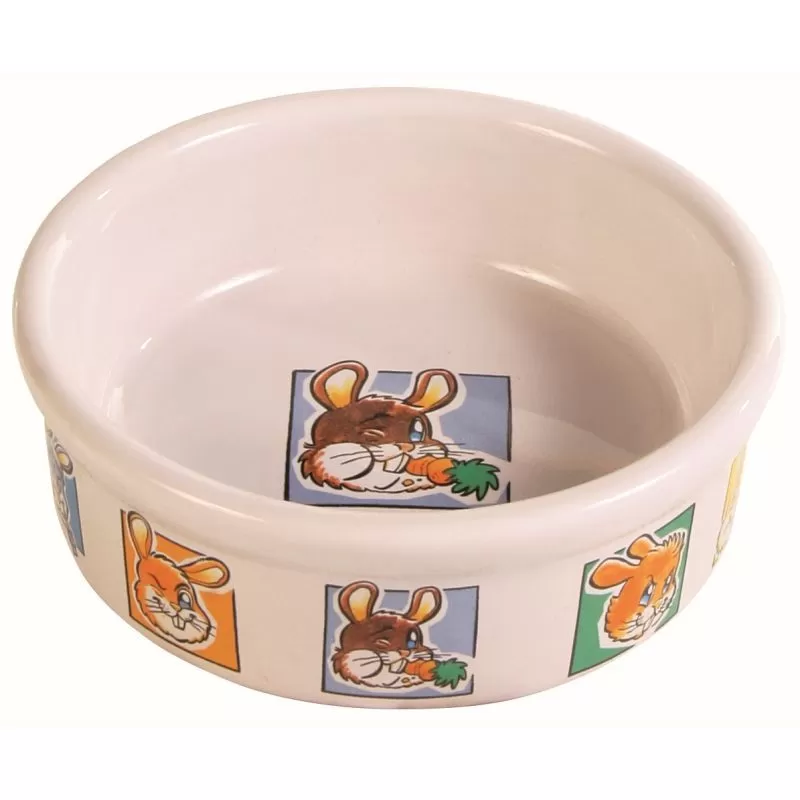 Trixie Tál Kerámia Nyúlaknak Nyúl Mintával 240ml / 11cm Fehér