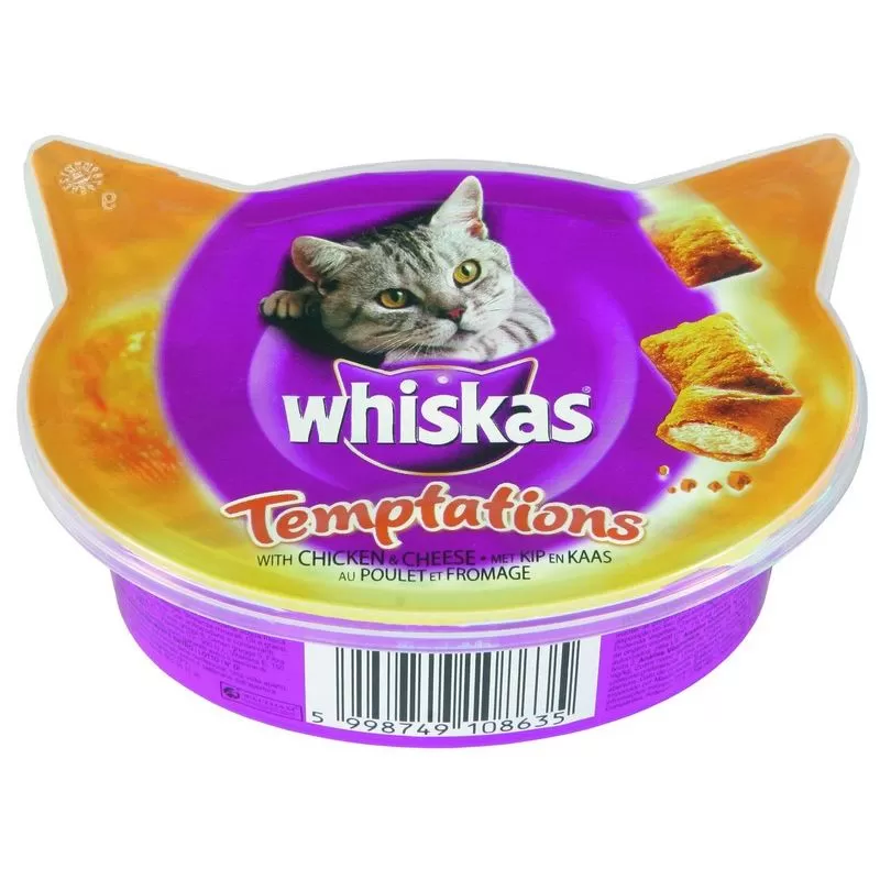 Whiskas Jutalomfalat Temptations Csirke-Sajt 60g