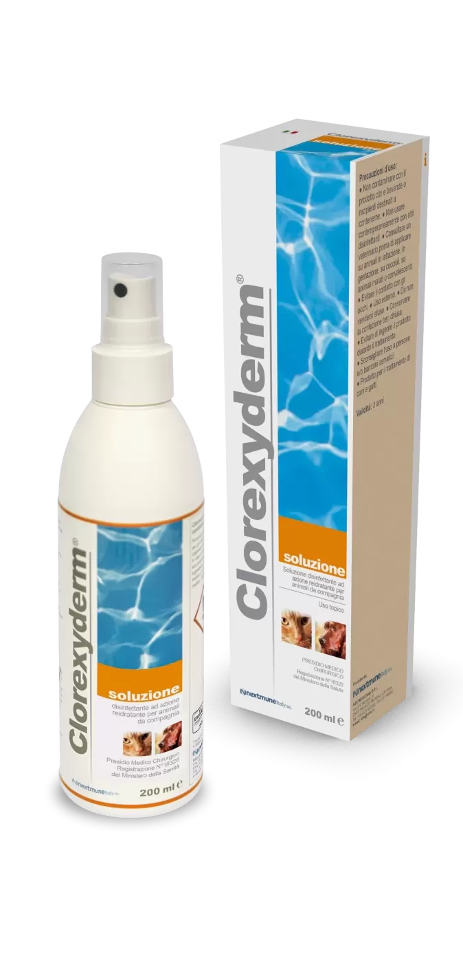 Clorexyderm Oldat Spray 200 ml - bőrfertőtlenítő kutyáknak, macskáknak