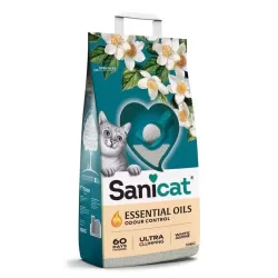 Sanicat macskaalom ESSENTIAL OILS White Jasmine - fehér jázmin illat 10kg (kb. 12l)