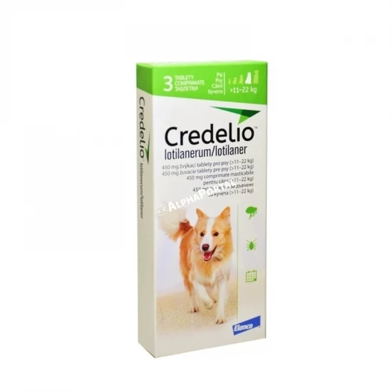 Credelio 450 mg rágótabletta 11-22 kg közötti kutyáknak 3x