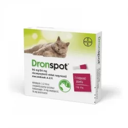 Dronspot 96 mg/24 mg féreghajtó rácsepegtető oldat nagytestű macskáknak 2x