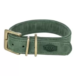 Trixie Nyakörv Pure bőr S–M: 31–37 cm / 30 mm, zsályazöld